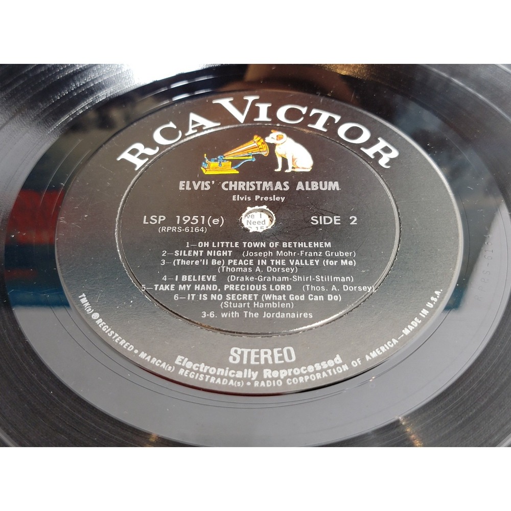 Elvis Presley - Elvis' Christmas Album VG 2nd Mono RCA LP Vinyl Record Album - Picture 5 of 5